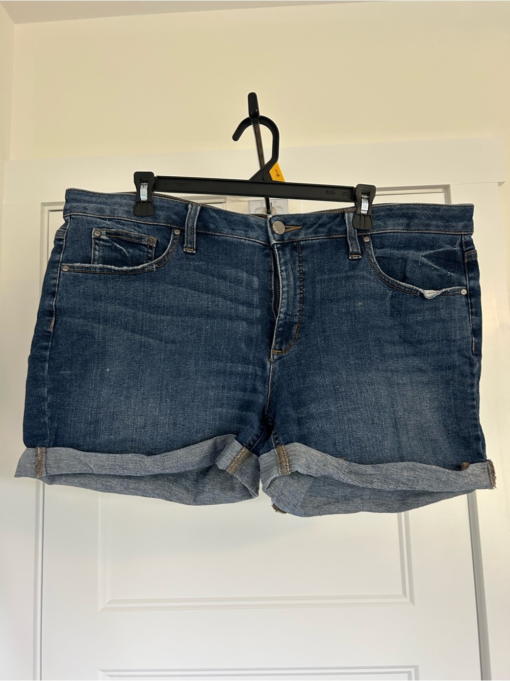 a.n.a Dark Blue Rolled Cuff Denim Shorts